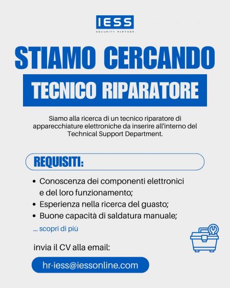LAVORA CON NOI / Tecnico Riparatore Apparecchiature Elettroniche